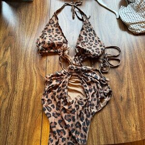 Aerie Strappy Cheetah One Piece